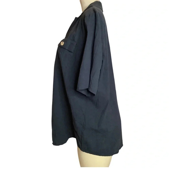 Sweet Wanderer Black Button Short Sleeve. Maternity size 2X Top New - Picture 5 of 8